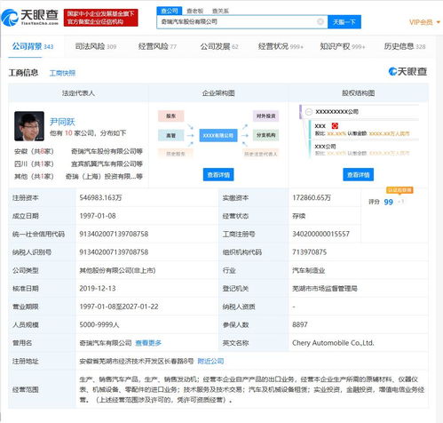奇瑞汽車高層大換血，注冊(cè)資本提升至54.7億并進(jìn)軍電信業(yè)務(wù)